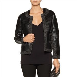 EUC Maje Leather Knit Jacket